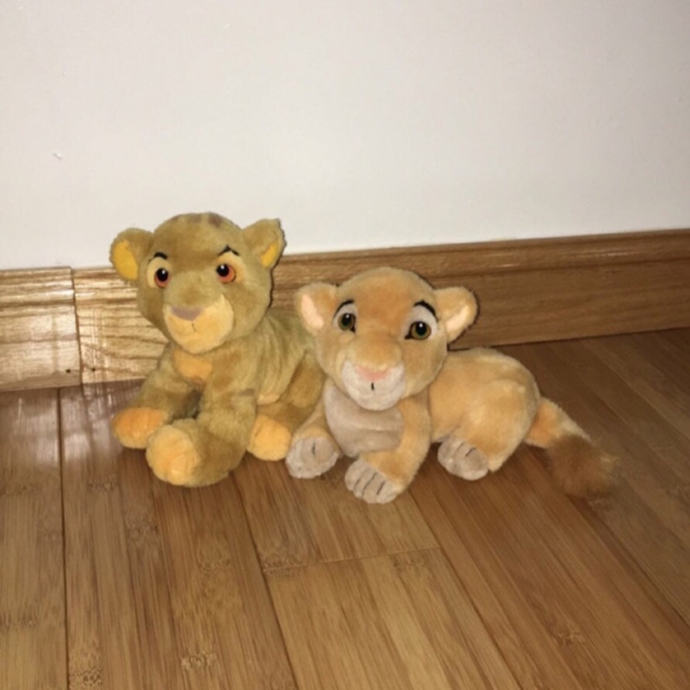 Disney Vintage The Lion King Toddler Simba & Nala Plush Lot Bundle